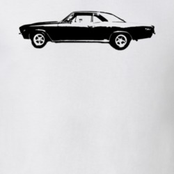1967 CHEVY CHEVELLE Side View Black Graphic Light T Shirt