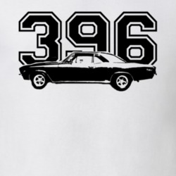 1967 CHEVY CHEVELLE Side View Black Graphic With Engine Size Light T S