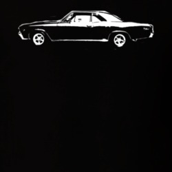 1967 CHEVY CHEVELLE Side View White Graphic Dark T Shirt