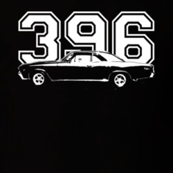 1967 CHEVY CHEVELLE Side View White Graphic With Engine Size Dark T Sh