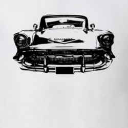 1957 Chevy Bel Air Grill View Black Graphic Light T Shirt