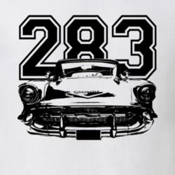 1957 Chevy Bel Air Grill View Black Graphic With Engine Size Light T S