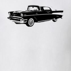 1957 Chevy Bel Air Side View Black Graphic Light T Shirt