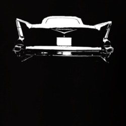 1957 Chevy Bel Air Rear View Black Graphic Light T Shirt