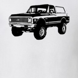 1971 Chevy Blazer Grill View Black Graphic Light T Shirt