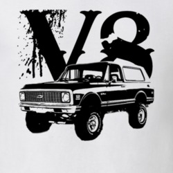 1971 Chevy Blazer Grill View Black Graphic With V8 Light T Shirt
