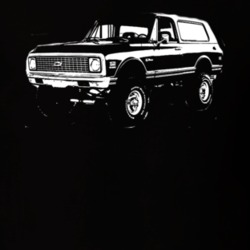 1971 Chevy Blazer Grill View White Graphic Dark T Shirt