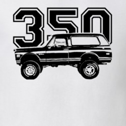 1971 Chevy Blazer Side View Black Graphic With Engine Size Light T Shi