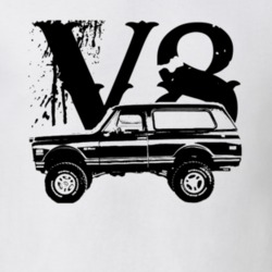 1971 Chevy Blazer Side View Black Graphic With V8 Light T Shirt