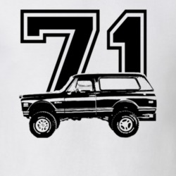 1971 Chevy Blazer Side View Black Graphic With Year Light T Shirt