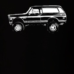 1971 Chevy Blazer Side View White Graphic Dark T Shirt