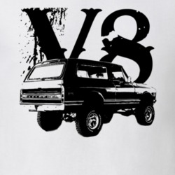 1971 Chevy Blazer Rear View Black Graphic With V8 Light T Shirt