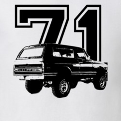 1971 Chevy Blazer Rear View Black Graphic With Year Light T Shirt