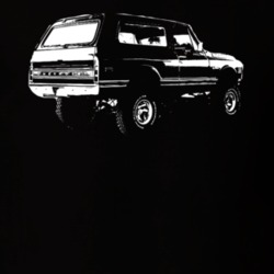1971 Chevy Blazer Rear View White Graphic Dark T Shirt