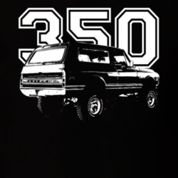 1971 Chevy Blazer Rear View White Graphic With Engine Size Dark T Shir