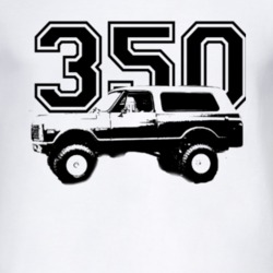 1972 Chevy Blazer Side View Black Graphic With Engine Size Light T Shi