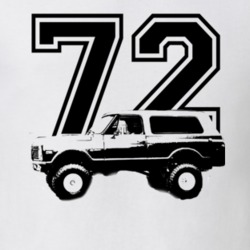 1972 Chevy Blazer Side View Black Graphic With Year Light T Shirt