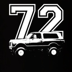 1972 Chevy Blazer Side View White Graphic With Year Dark T Shirt