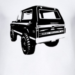 1972 Chevy Blazer Rear View Black Graphic Light T Shirt
