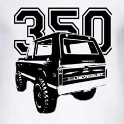 1972 Chevy Blazer Rear View Black Graphic With Engine Size Light T Shi