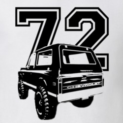 1972 Chevy Blazer Rear View Black Graphic With Year Light T Shirt