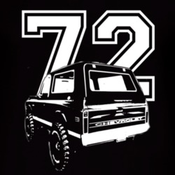 1972 Chevy Blazer Rear View White Graphic With Year Dark T Shirt