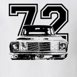 1972 Chevy Blazer Grill View Black Graphic With Year Light T Shirt