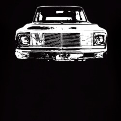1972 Chevy Blazer Grill View White Graphic Dark T Shirt