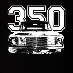 1972 Chevy Blazer Grill View White Graphic With Engine Size Dark T Shi