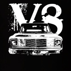 1972 Chevy Blazer Grill View White Graphic With V8 Dark T Shirt