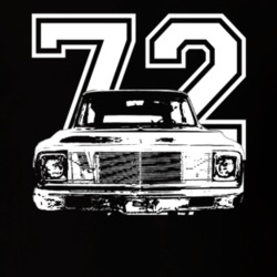 1972 Chevy Blazer Grill View White Graphic With Year Dark T Shirt