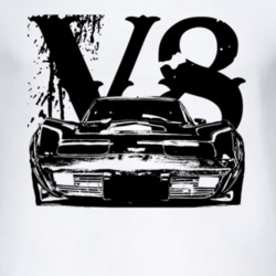 1977 Corvette Grill View Black Graphic With V8 Light T Shirt
