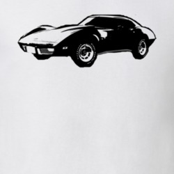 1977 CHEVROLET CORVETTE Side View Black Graphic Light T Shirt