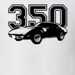 1977 CHEVROLET CORVETTE Side View Black Graphic With Engine Size Light