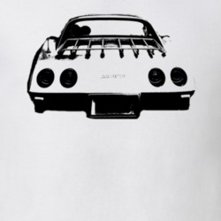 1977 CHEVROLET CORVETTE Rear View Black Graphic Light T Shirt