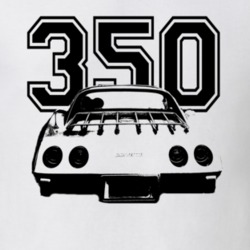 1977 CHEVROLET CORVETTE Rear View Black Graphic With Engine Size Light