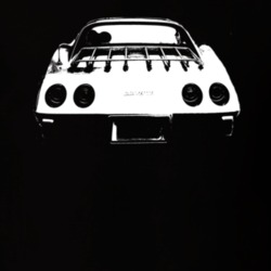 1977 CHEVROLET CORVETTE Rear View White Graphic Dark T Shirt