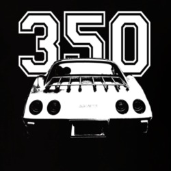 1977 CHEVROLET CORVETTE Rear View White Graphic With Engine Size Dark 