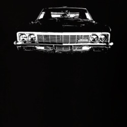 1966 Chevy Impala Grill View Faded Look Dark T Shirt