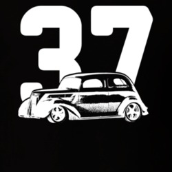 1937 Slantback Side View With Yera Faded Look Dark T Shirt