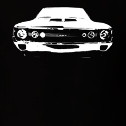 1970 AMC AMX Grill View Faded Look Dark T Shirt