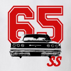 1965 Chevy Impala SS Rear View With Red Year T Shirt