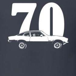 1970 Maverick Side View With Year Dark T Shirt