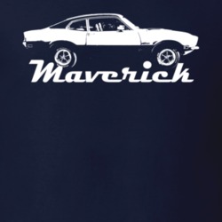 1970 Maverick Grabber Side View Dark T Shirt