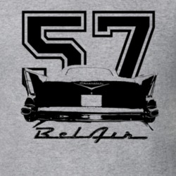 1957 Chevy Bel Air Rear View With Model T Shirt