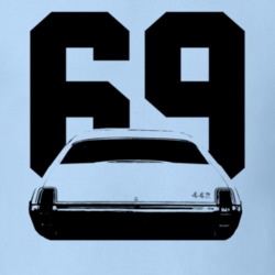 1969 Oldsmobile 442 Rear View With Year Tee T Shirt