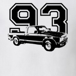 1993 Chevrolet S-10 Regular Cab  Side View Black Graphic With Year T S