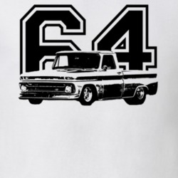 1964 Chevy C10 Shortbed Fleetside Side View Black Graphic With Year T 