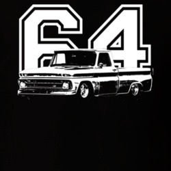 1964 Chevy C10 Shortbed Fleetside Side View White Graphic With Year T 