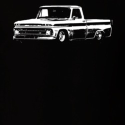 1964 Chevy C10 Shortbed Fleetside Side View White Graphic T Shirt